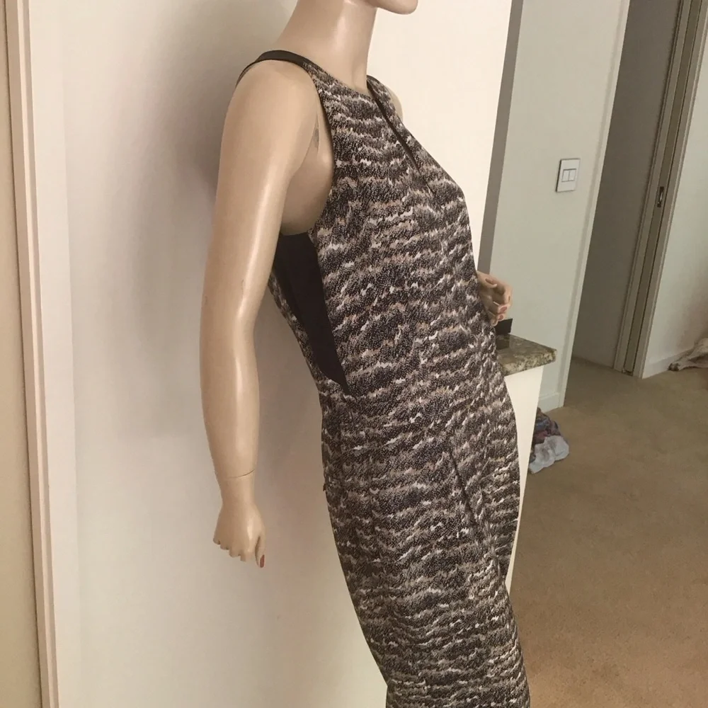 Rag & Bone Adeline Brown Black‎ Abstract Print 100% Silk Keyhole Jumpsuit 4